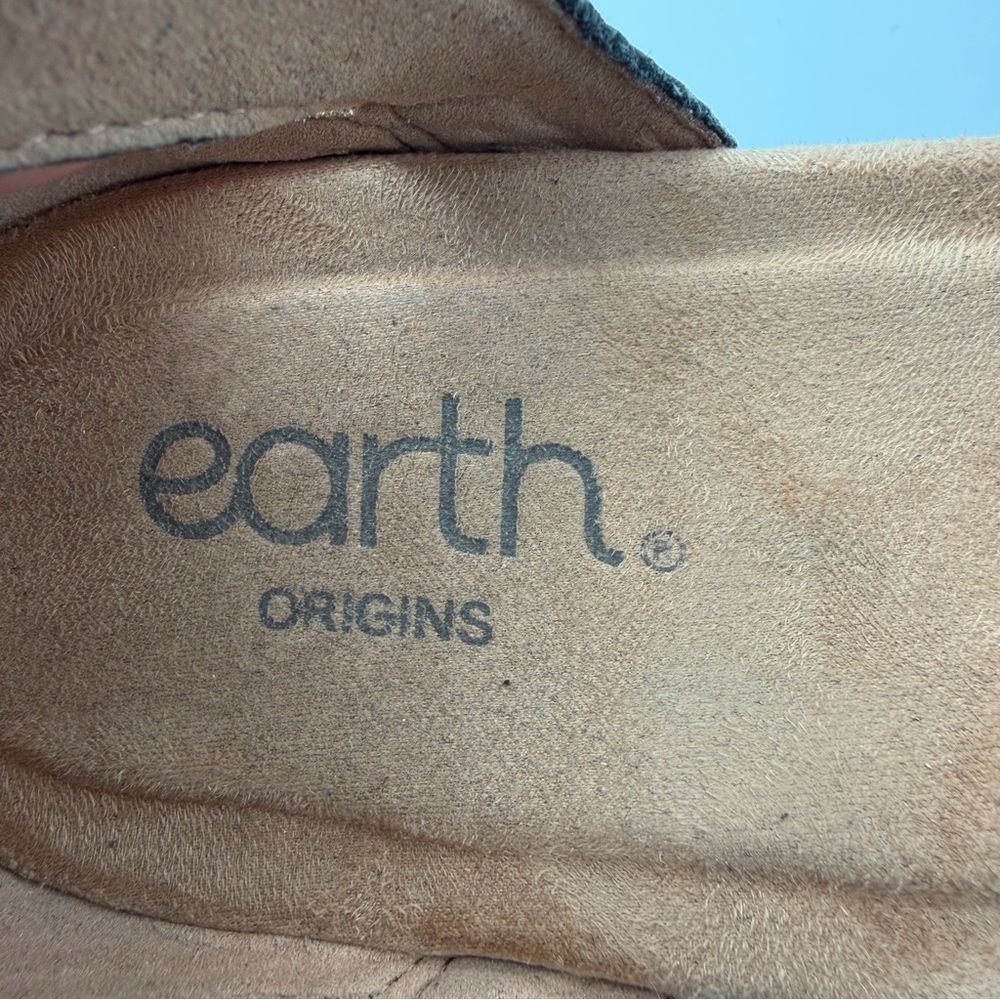 Earth Origins Leather Floral Cutouts Scalloped Edge Mary Jane Boho Flats Sz 6.5 - Picture 8 of 9